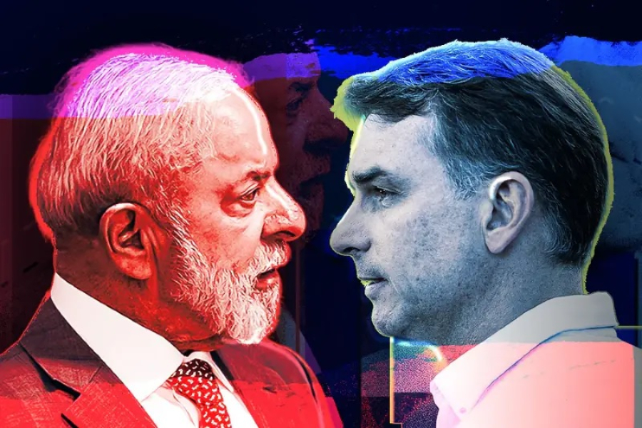 Pesquisa mostra Flávio Bolsonaro pela 1ª vez numericamente à frente de Lula no 2º turno